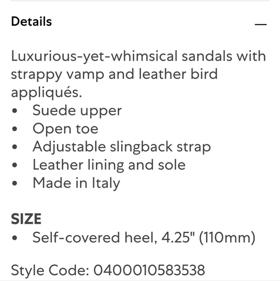 VALENTINO GARAVANI Bird Appliqué Suede Sandals size 40 (US 10) - Picture 11 of 11